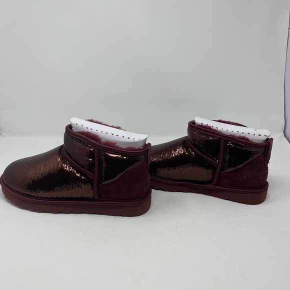 (New) Ugg Classic Ultra Mini, size 7, mirror ball, Bergundy or Wine. - Picture 6 of 9